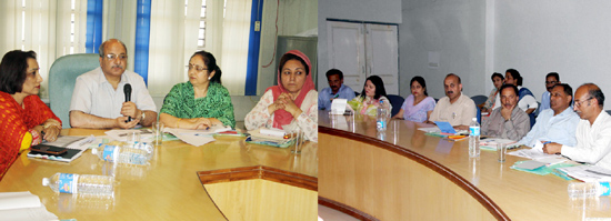 BOSE Chairman, Prof Zahoor Ahmad Chat, chairing a meeting of officers at Jammu on Monday. -Excelsior/ Rakesh BOSE Chairman, Prof Zahoor Ahmad Chat, chairing a meeting of officers at Jammu on Monday. -Excelsior/ Rakesh