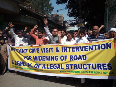 Muslims protesting at Talab Khatikan on Friday. Muslims protesting at Talab Khatikan on Friday.