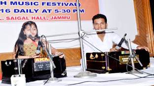 A budding classical singer performing on 3rd day of ‘Pounger’. A budding classical singer performing on 3rd day of ‘Pounger’.