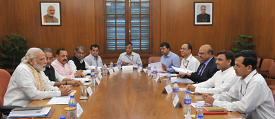Prime Minister Narendra Modi chairing a meeting of CMs on Saturday. Prime Minister Narendra Modi chairing a meeting of CMs on Saturday.