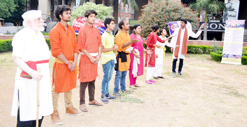 A scene from the Nukkad presented by ESRM. A scene from the Nukkad presented by ESRM.