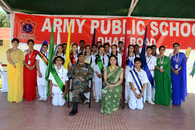 Students Council posing for a group photograph alongwith dignitaries at APS Dhar Road in Udhampur. Students Council posing for a group photograph alongwith dignitaries at APS Dhar Road in Udhampur.