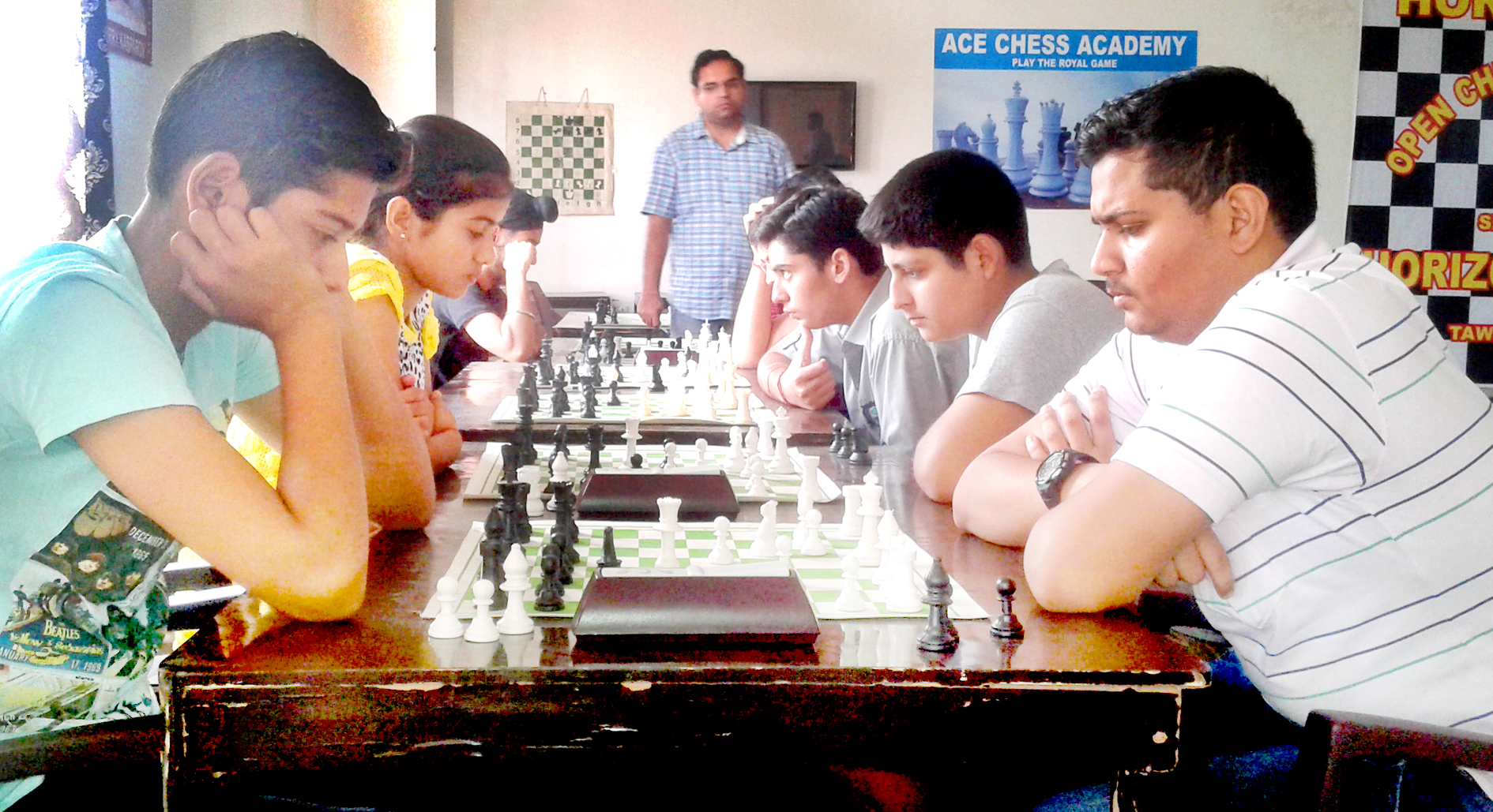 Players concentrating hard in the ongoing Jammu division selection chess events at Ace Chess Academy in Jammu. Players concentrating hard in the ongoing Jammu division selection chess events at Ace Chess Academy in Jammu.