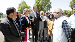 Ambassador of Germany in India, Dr Martin Ney, accompanied by his wife, Dr Med Gabriele Ney and Education Minister Naeem Akhtar during visit to Dewan-e-Khaas on Monday. Ambassador of Germany in India, Dr Martin Ney, accompanied by his wife, Dr Med Gabriele Ney and Education Minister Naeem Akhtar during visit to Dewan-e-Khaas on Monday.