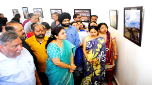 MoS for Culture, Priya Sethi during heritage photo exhibition at Kala Kendra on Thursday. MoS for Culture, Priya Sethi during heritage photo exhibition at Kala Kendra on Thursday.