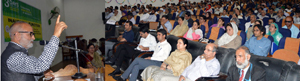 Minister for Education, Naeem Akhter speaking at an inaugural function of a conference at Srinagar on Monday. Minister for Education, Naeem Akhter speaking at an inaugural function of a conference at Srinagar on Monday.