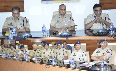 DGP K Rajendra Kumar addressing police officers in a meeting at PHQ on Saturday. DGP K Rajendra Kumar addressing police officers in a meeting at PHQ on Saturday.