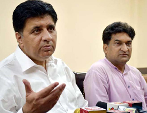 BJP chief spokesperson Sunil Sethi and spokesperson Balbir Ram Rattan talking to reporters at Jammu on Tuesday. — Excelsior/Rakesh BJP chief spokesperson Sunil Sethi and spokesperson Balbir Ram Rattan talking to reporters at Jammu on Tuesday. — Excelsior/Rakesh