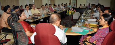 MoS Tourism Priya Sethi chairing a meeting at Jammu on Wednesday. MoS Tourism Priya Sethi chairing a meeting at Jammu on Wednesday.