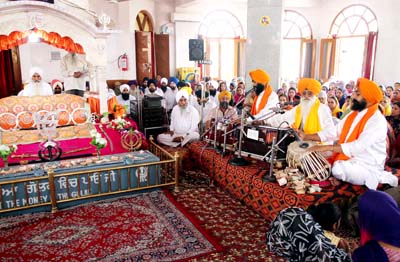 Ragies reciting Shabad Kirtan at Gurdwara Digiana Ashram on Wednesday. Ragies reciting Shabad Kirtan at Gurdwara Digiana Ashram on Wednesday.