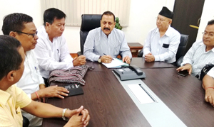 Union Minister Dr Jitendra Singh holding a meeting with a delegation of Gorkha Community led by Union Minister Dr Jitendra Singh holding a meeting with a delegation of Gorkha Community led by