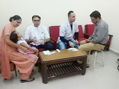 Dental surgeons examining patients during oral health awareness camp at JU on Saturday. Dental surgeons examining patients during oral health awareness camp at JU on Saturday.