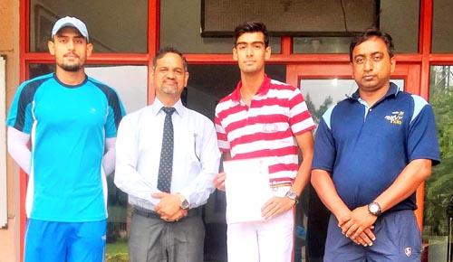 Abhishek Abrol, a student of Jodhamal School, posing with principal, Trilok Singh Bist and others. Abhishek Abrol, a student of Jodhamal School, posing with principal, Trilok Singh Bist and others.