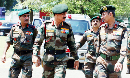Army chief Gen Dalbir Singh Suhag in the Kashmir valley on Wednesday. Army chief Gen Dalbir Singh Suhag in the Kashmir valley on Wednesday.