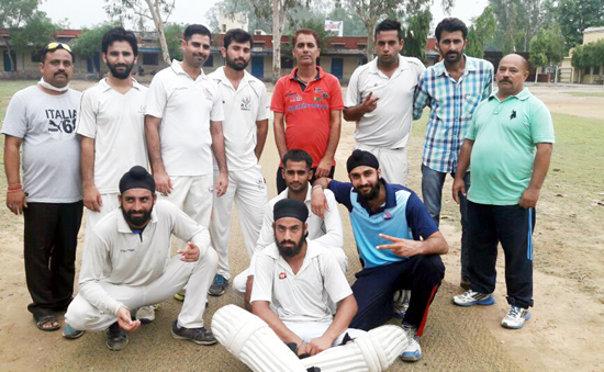 Winning team players posing for group photograph. Winning team players posing for group photograph.