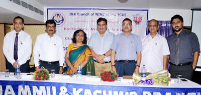 Principal Commissioner of Income Tax Sangeeta Gupta alongwith members of J&K Branch of NIRC of ICAI during a seminar on Saturday. Principal Commissioner of Income Tax Sangeeta Gupta alongwith members of J&K Branch of NIRC of ICAI during a seminar on Saturday.