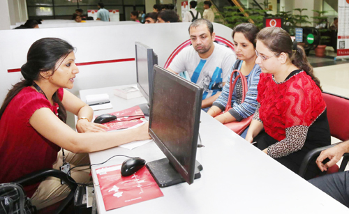 Students applying for admission at LPU on Thursday. Students applying for admission at LPU on Thursday.