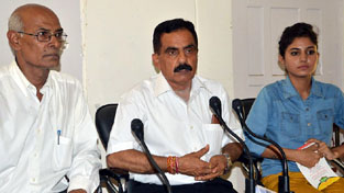 Secretary Kala Kendra, Soujanya Sharma addressing a press conference in Jammu on Wednesday. Secretary Kala Kendra, Soujanya Sharma addressing a press conference in Jammu on Wednesday.