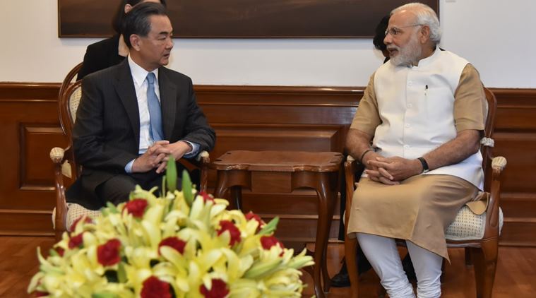 Chinese FM calls on PM, holds talks with Swaraj Chinese FM calls on PM, holds talks with Swaraj