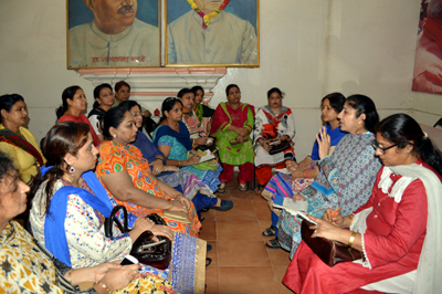 Leaders and workers of the State unit of BJP Mahila Morcha during a meeting at Jammu. Leaders and workers of the State unit of BJP Mahila Morcha during a meeting at Jammu.