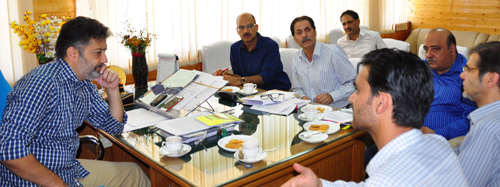 Minister for Youth Services & Sports Imran Raza Ansari chairing a meeting in Srinagar on Wednesday. Minister for Youth Services & Sports Imran Raza Ansari chairing a meeting in Srinagar on Wednesday.