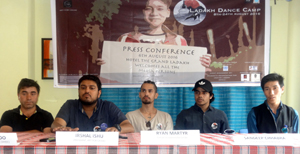 Officials of Art for Cause interacting with media persons at Leh. Officials of Art for Cause interacting with media persons at Leh.