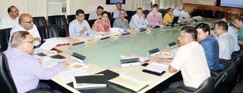 Chief Secretary, B R Sharma chairing SLSC meeting at Srinagar on Monday. Chief Secretary, B R Sharma chairing SLSC meeting at Srinagar on Monday.