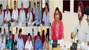 Deputy Commissioner Simrandeep Singh speaking during a review meeting of Revenue Department on Monday. Deputy Commissioner Simrandeep Singh speaking during a review meeting of Revenue Department on Monday.