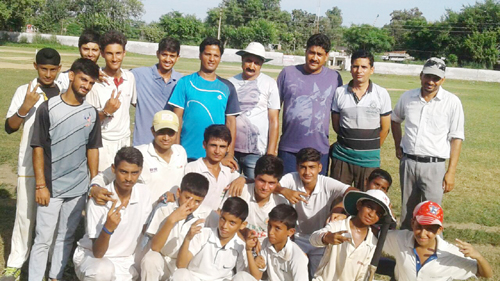 BCA players posing for photograph after registering win over Stadium-XI. BCA players posing for photograph after registering win over Stadium-XI.