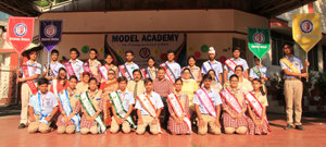 Newly elected student council members of Model Academy posing during Investiture Ceremony. Newly elected student council members of Model Academy posing during Investiture Ceremony.