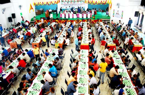 Full view of Chess C’ship matches being played at Gurjar Desh Charitable Trust, Channi Himmat on Monday. -Excelsior/Rakesh Full view of Chess C’ship matches being played at Gurjar Desh Charitable Trust, Channi Himmat on Monday. -Excelsior/Rakesh