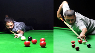 Vidit Gawri and Sohail Khalid in action during their semifinal matches in the ongoing Senior Snooker Championship at Billiards Hall, MA Stadium, Jammu on Wednesday. — Excelsior/Rakesh Vidit Gawri and Sohail Khalid in action during their semifinal matches in the ongoing Senior Snooker Championship at Billiards Hall, MA Stadium, Jammu on Wednesday. — Excelsior/Rakesh