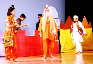 A scene from play staged by students of SMVD Gurukul during Annual Day function. A scene from play staged by students of SMVD Gurukul during Annual Day function.