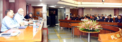 Prime Minister Narendra Modi addressing the Civil Services officers from different States who were inducted into IAS this year, at New Delhi on Thursday. Also seen in picture is Union Minister Dr Jitendra Singh. Prime Minister Narendra Modi addressing the Civil Services officers from different States who were inducted into IAS this year, at New Delhi on Thursday. Also seen in picture is Union Minister Dr Jitendra Singh.