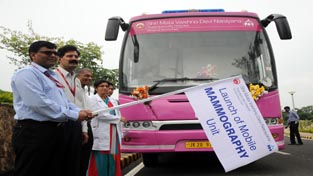 CEO SMVDSB, Ajeet Kumar Sahu flagging off Mobile Breast Cancer Screening Bus Service on Wednesday. CEO SMVDSB, Ajeet Kumar Sahu flagging off Mobile Breast Cancer Screening Bus Service on Wednesday.