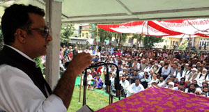 FCS&CA Minister, Choudhary Zulfkar Ali addressing a gathering at Kotranka on Wednesday. FCS&CA Minister, Choudhary Zulfkar Ali addressing a gathering at Kotranka on Wednesday.