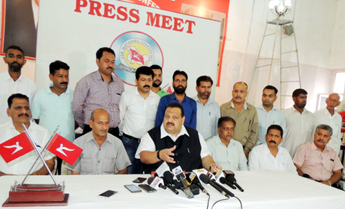 NC Provincial President Devender Singh Rana addressing a press conference on Thursday. NC Provincial President Devender Singh Rana addressing a press conference on Thursday.