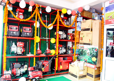 A view of newly opened showroom of Honda Power Products at Jakh on Friday. A view of newly opened showroom of Honda Power Products at Jakh on Friday.