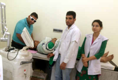 A woman being given beauty treatment at ‘Shine n Glow’ in Gandhi Nagar, Jammu. A woman being given beauty treatment at ‘Shine n Glow’ in Gandhi Nagar, Jammu.