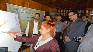 An artist painting her imagination on canvas. An artist painting her imagination on canvas.