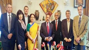 Union Minister Dr Jitendra Singh, flanked by some of the Belgrade's leading citizens at a luncheon meeting held at the official residence of Indian Ambassador, Narinder Chauhan at Belgrade. Union Minister Dr Jitendra Singh, flanked by some of the Belgrade's leading citizens at a luncheon meeting held at the official residence of Indian Ambassador, Narinder Chauhan at Belgrade.