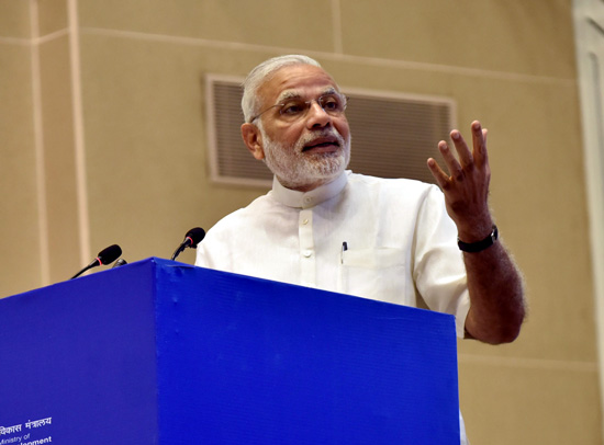 Prime Minister, Narendra Modi addressing at the inaugural ceremony of the INDOSAN (India Sanitation Conference), in New Delhi on Friday. Prime Minister, Narendra Modi addressing at the inaugural ceremony of the INDOSAN (India Sanitation Conference), in New Delhi on Friday.