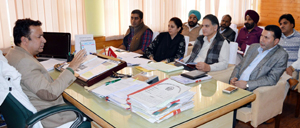 FCS&CA Minister, Chowdhary Zulfkar Ali chairing a meeting at Srinagar. FCS&CA Minister, Chowdhary Zulfkar Ali chairing a meeting at Srinagar.