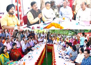 Member Parliament Jugal Kishore Sharma chairing DISHA meeting on Monday. Member Parliament Jugal Kishore Sharma chairing DISHA meeting on Monday.