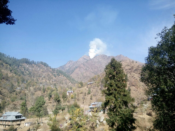 A shell fired by Pakistan forces explodes in Mandi area of Sabjian sector in Poonch on Sunday. A shell fired by Pakistan forces explodes in Mandi area of Sabjian sector in Poonch on Sunday.