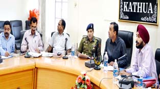 DC Kathua Ramesh Kumar presiding over the DRSC meeting on Friday. DC Kathua Ramesh Kumar presiding over the DRSC meeting on Friday.