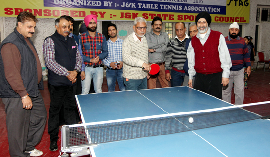 Chief Sports Officer, Abdul Qayoom alongwith other dignitaries inaugurating TT Championship in Jammu. — Excelsior/Rakesh Chief Sports Officer, Abdul Qayoom alongwith other dignitaries inaugurating TT Championship in Jammu. — Excelsior/Rakesh