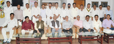 JU Employees Cricket Team posing for a group photograph alongwith Vice-Chancellor Prof RD Sharma in Jammu on Friday. JU Employees Cricket Team posing for a group photograph alongwith Vice-Chancellor Prof RD Sharma in Jammu on Friday.