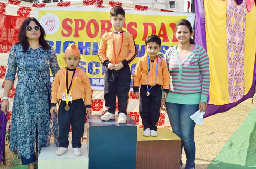 Children being honoured during Annual Sports Day at Rich Harvest School in Jammu. Children being honoured during Annual Sports Day at Rich Harvest School in Jammu.