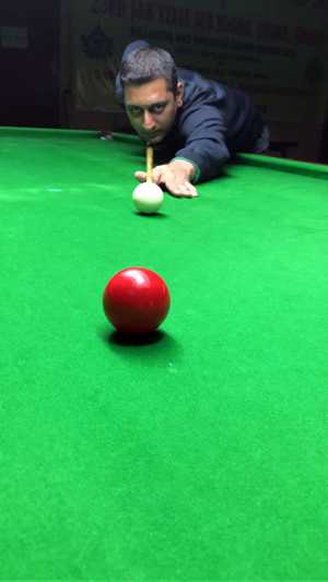 Sohail Khalid aiming at target during State Senior Billiards Championship. Sohail Khalid aiming at target during State Senior Billiards Championship.